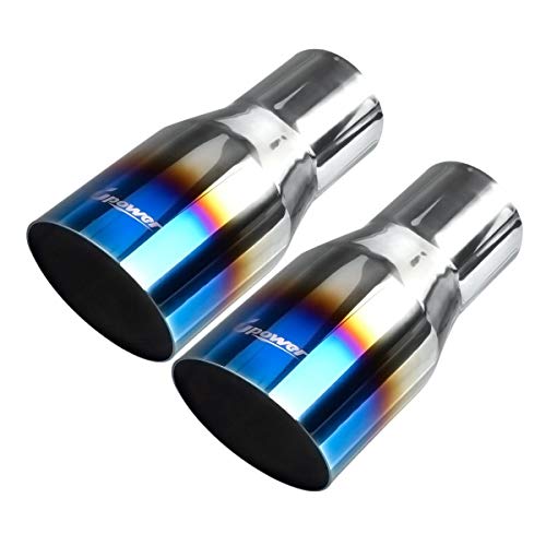 Blue Burnt Stainless Steel Exhaust Tips - 2 Pack