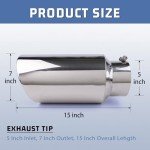 5" Inlet 7" Outlet Stainless Steel Diesel Exhaust Tip