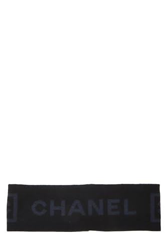 Chanel Black & Blue Wool Sport Ligne Headband