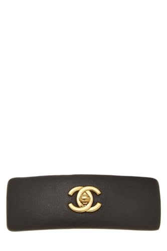 Chanel Black Lambskin 'CC' Turnlock Barrette, Luxury Beauty