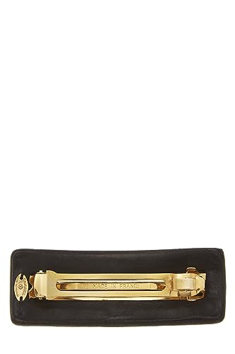 Chanel Black Lambskin 'CC' Turnlock Barrette, Luxury Beauty