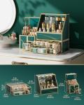 CoralHouse Large Green Makeup Organizer Box