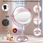 Rose Gold Lighted Double-Sided Makeup Mirror