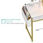 Lufeiya White Makeup Vanity with Lights and Chair