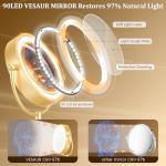 Gold Lighted Vanity Makeup Mirror with 10X Magnification