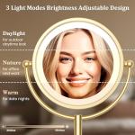 Gold Lighted Vanity Makeup Mirror with 10X Magnification