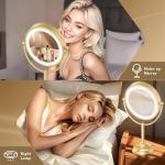 Gold Lighted Vanity Makeup Mirror with 10X Magnification