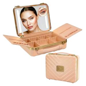 NJ GLAM LED Travel Makeup Case with Mini Mirror
