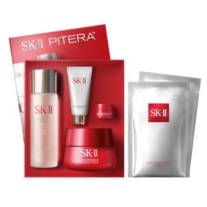 SK-II Anti Aging Skincare Gift Set - Includes Full Size Skincare Products - Facial Cleanser, Facial Essence, SKINPOWER Face & Eye Cream & 2 Treatment Masks (6 Count)