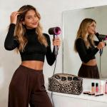 HiTotes Hair Tools Travel Bag Compatible with Dyson Airwrap Cute Floral Travel Case for Shark Flexstyle Hair Tools Organizer