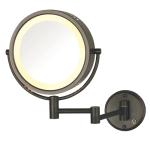 JERDON Lighted Two-Sided Makeup Mirror with 8X Magnification