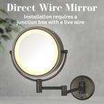 JERDON Lighted Two-Sided Makeup Mirror with 8X Magnification