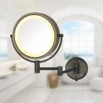 JERDON Lighted Two-Sided Makeup Mirror with 8X Magnification