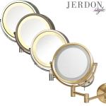 JERDON Lighted Two-Sided Makeup Mirror with 8X Magnification