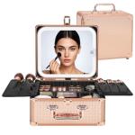 Rose Gold Makeup Bag with LED Mirror
