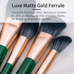 ENZO KEN Emerald Green Goat Hair Makeup Brush Set