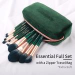 ENZO KEN Emerald Green Goat Hair Makeup Brush Set