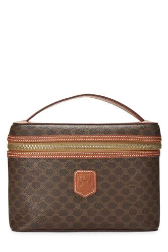 Céline Brown Coated Canvas Macadam Toiletry Bag in Luxury