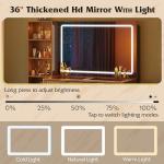 Wooden Makeup Vanity Desk with Mirror and Lights