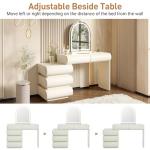 Luxury Leather Makeup Vanity Desk with LED Mirror