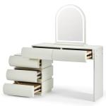 Luxury Leather Makeup Vanity Desk with LED Mirror