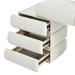 Luxury Leather Makeup Vanity Desk with LED Mirror