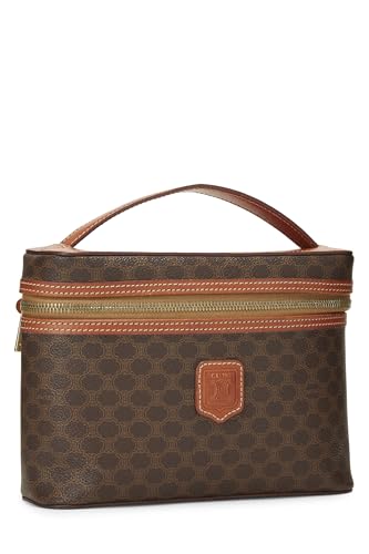 Céline Brown Coated Canvas Macadam Toiletry Bag in Luxury