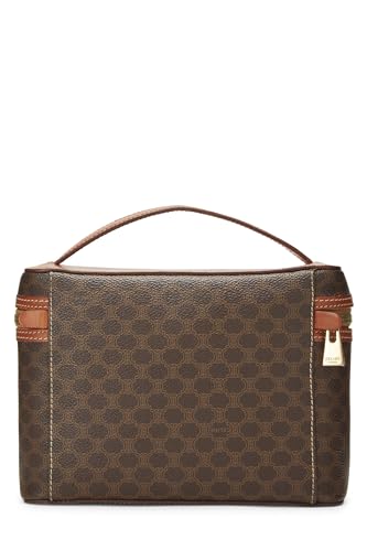 Céline Brown Coated Canvas Macadam Toiletry Bag in Luxury