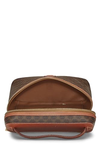 Céline Brown Coated Canvas Macadam Toiletry Bag in Luxury