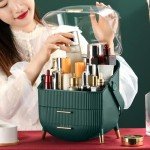 Premium 2-Layer Makeup Organizer with Transparent Cover