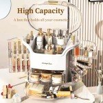 Elegant Makeup & Skincare Organizer with Lid & Drawers