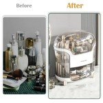 Elegant Makeup & Skincare Organizer with Lid & Drawers