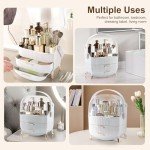 Elegant White Makeup Organizer with Lid and Drawers