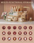 Elegant Glass Makeup Organizer for Vanity and Dresser