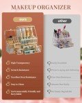 Elegant Glass Makeup Organizer for Vanity and Dresser