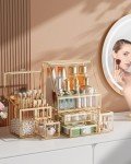 Elegant Glass Makeup Organizer for Vanity and Dresser