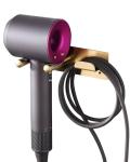 Gold Stainless Steel Wall-Mounted Hair Dryer Holder