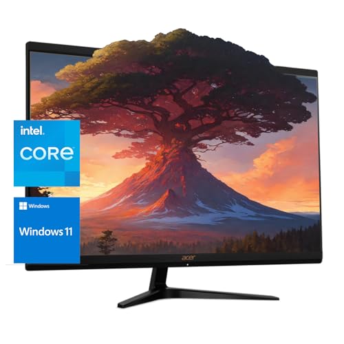acer Aspire C27 All in One Desktop | 27-inch FHD IPS Display | 12th Gen Intel 4-Core Processor | 64GB RAM | 1TB SSD | Wi-Fi 6 | Webcam | HDMI | Wireless Mouse & Keyboard | Windows 11, Black