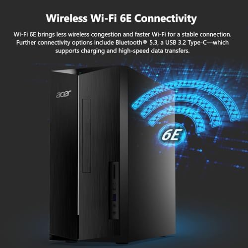 acer Aspire Business Desktop | 13th Gen Intel Core i5-13400 Processor | Windows 11 Pro | 2*HDMI | USB A&C | WiFi 6E+Bluetooth 5.1 | SD Card Reader | Keyboard+Mouse (16GB RAM | 1TB SSD), Black