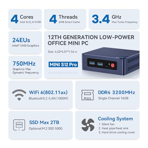 Beelink Mini S12 Pro Intel N100 Desktop PC