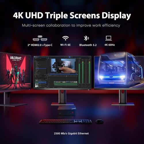 BOSGAME P1 Ryzen 7 Mini PC with Triple 4K Support