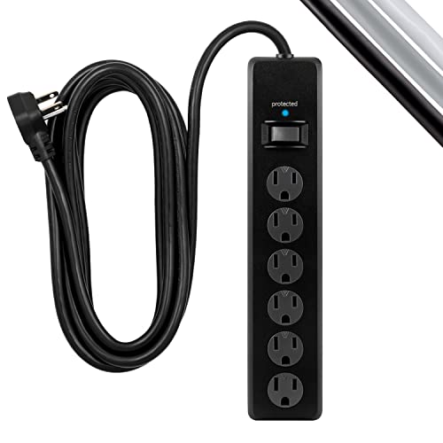 GE 6-Outlet Surge Protector with 15 Ft Cord