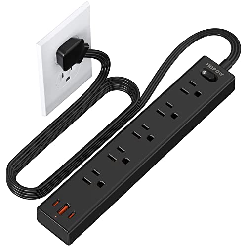HOPOW Ultra Thin 6ft Power Strip with USB Ports