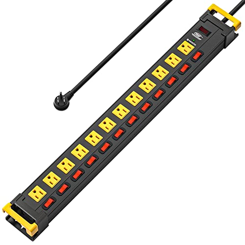 CRST 12-Outlet Surge Protector Power Strip, 9FT Cord