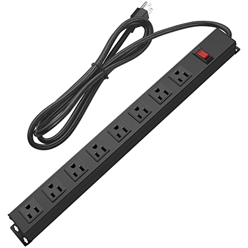 Heavy-Duty 8-Outlet Wall Mount Power Strip
