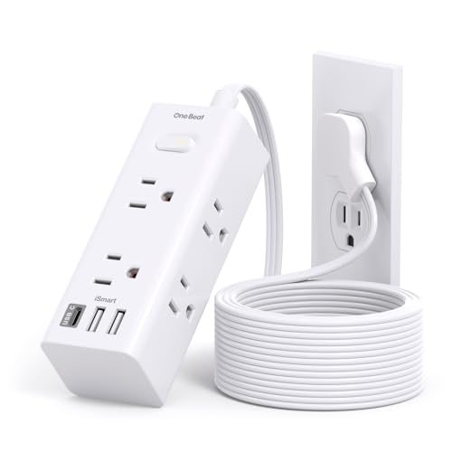 10Ft Power Strip with Surge Protection & USB Ports