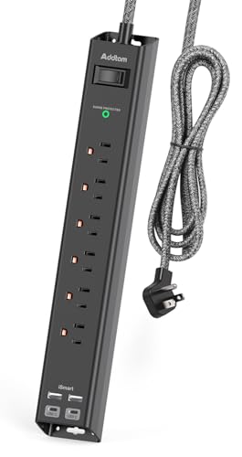 6-Outlet Surge Protector Power Strip with USB Ports