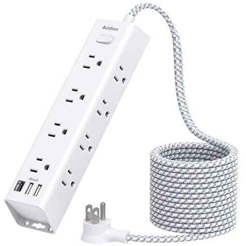 10 FT Power Strip with 12 AC Outlets & USB