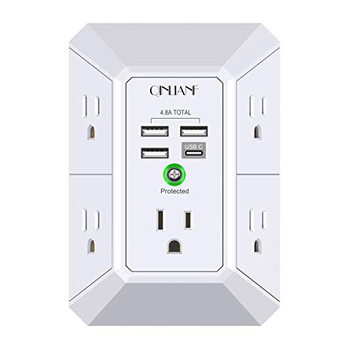 QINLIANF 5-Outlet Surge Protector with USB Ports