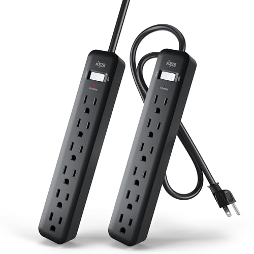 KMC 6-Outlet Power Strip Duo - 2ft Black